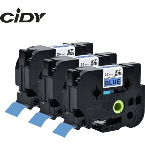 CIDY 3pcs/lot 24mm black on blue label tapes tz551 Tze-551 Tze551 tz551 for P-touch label printer label maker ribbon tape