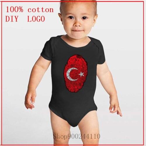 Designs Newborn Baby Bodysuit Turkey Flag Fingerprint Summer Boys Girls Jumpsuit Letter Short Sleeve Roupas de bebe Clothes