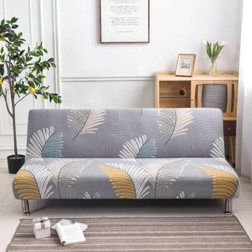 Elastic Floral Armless Sofa Bed Cover Folding Couch Bench Slipcover Without Armrest Universal All-inclusive Dust-proof Protector