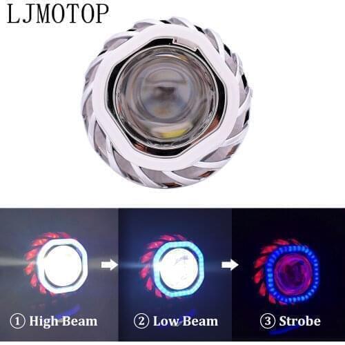 For BMW K1200 R S K1300S/R/GT K1600GT/GTL R1250GS R1200R Hi/Lo Beam Motorcycle Headlight LED Dual Halo Angel Devil Eye Moto Lamp