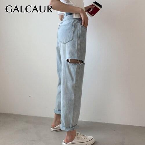 Женские прямые джинсы GALCAUR China At AliExpress