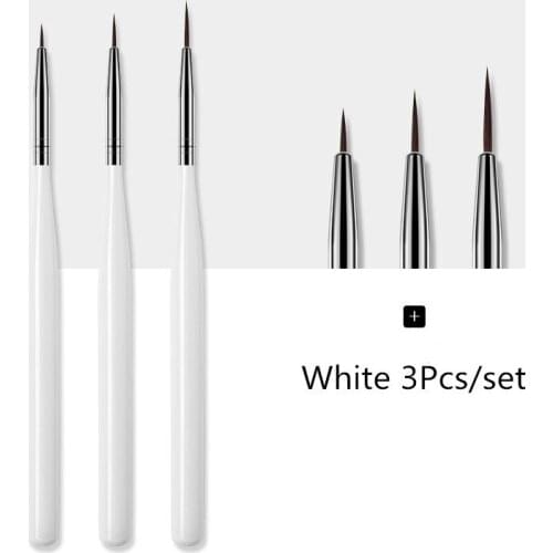 3Pcs/lot Brushes For Manicure Gradient Acrylic Painting Brush For Nail Brush UV Gel Flower Drawing Pen Nail Art Tool