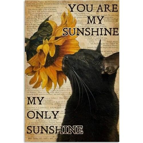 Cat Metal Tin Signs Vintage Humorous Funny Home Gift Farm Bathroom Bar Pub Man Cave Animal Bedroom Courtyard Parlor Wall Decor