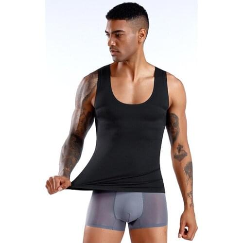 2020 New Mens Slimming Body Shapers Seamless Abdomen Control Fitness Vest Male Chest Compression Shirt Workout Tank Tops