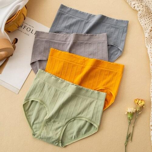 New Large Size Belly Contraction Hip Lifting Cotton Crotch Breathable Women 's Briefs