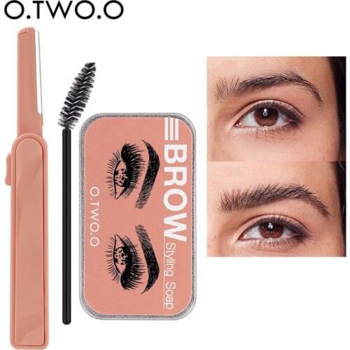 O.TWO.O Eyebrow Soap Wax With Trimmer Fluffy Feathery Eyebrows Pomade Gel Eyebrow Styling 3D Dimensional Makeup Brow Sculpt Lift
