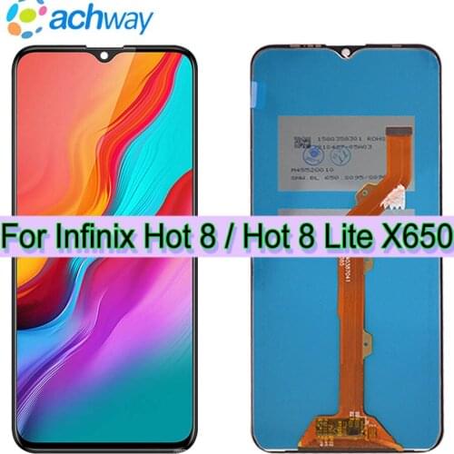 Original For Infinix Hot 8 X650C LCD Display Touch Screen Digitizer Assembly 6.52" X650B X650D X650 Hot 8 Lite LCD Replacement