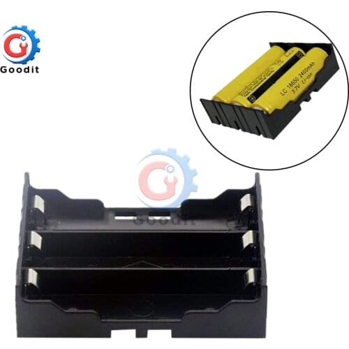 18650 Lithium Battery Holder Storage Box 3 Slots 3.7V Batteries Plastic Case with Pin
