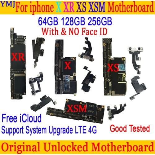 100% Original Motherboard For iPhone X 64GB/256GB Factory Unlocked Mainboard With/NO Face ID IOS Update Support logic board