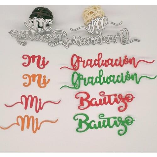Portuguese phrase my graduation ceremony metal cutting mold scrapbook DIY photo album decoration card