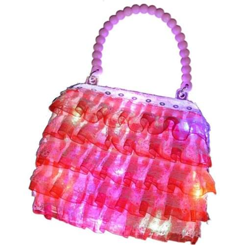 Princess Girls Fashion LED Lighting Flower Handbag Tote Toy Kids Birthday Gift
