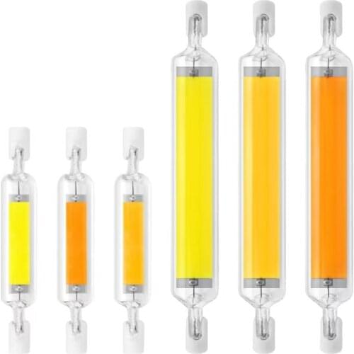 R7S LED 78mm 5W 8W R7S Spotlight 118mm 10W 20W 220V 230V 240V COB Lamp Bulb Glass Tube Replace 30W 50W 100W Halogen Lamp Light