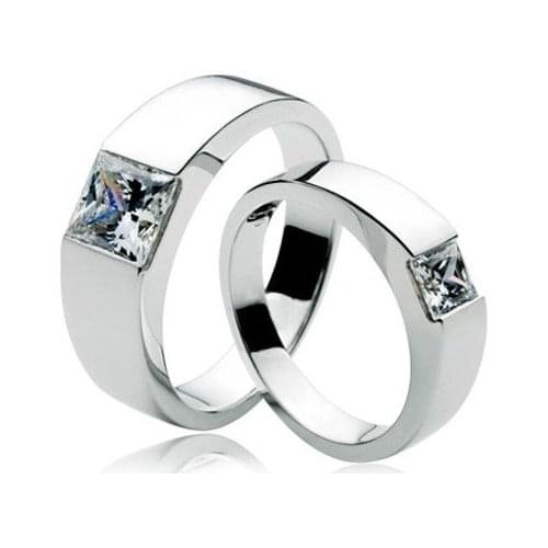 Romantic 1.5Ct Couple Wedding Rings Him & Her Promise Ring 925 Sterling Silver Engagement Bridal Rings Jewellery