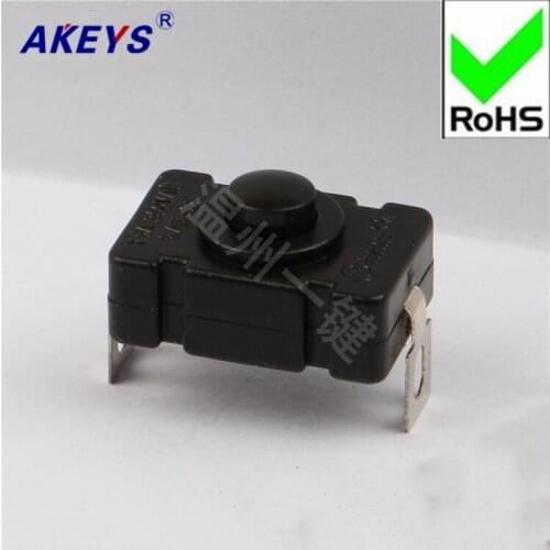 10 PCS 1812A Bending Self-locking Rectangular Switch Button Switch Toy Model Component for Flashlight Fishing Lamp