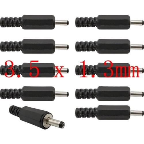 3.5mmx1.3mm DC Power Male Plug Solder DC Power Tip Jack Adapter 3.5*1.3mm Male Socket Mount Plug Wire Terminals Connector