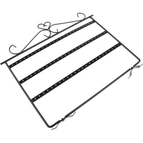 Retro Black Metal Earring Display Stand Organization Rack 3 Tiers 36 Pairs