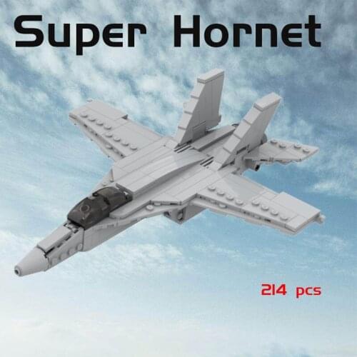 MOC Building Block Maker Military Series Super Hornet Fighter Military Assembly Model Kid Toy DIY Build Blocks Birthday Gift
