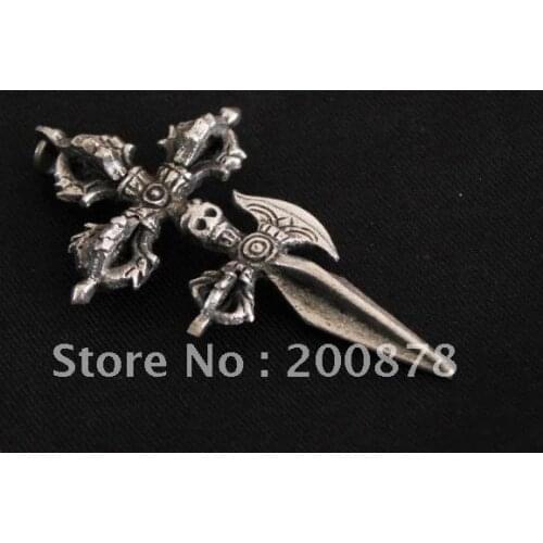 Tibet Jewelry TBP325 Tibetan copper Kingkong Dorje,Buddhist Vajra,Man`s amulet pndant,60mm