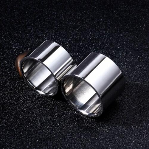 MANGOSKY Linght Polish 14MM 18MM Titanium Ring for Men Women Couple Ring