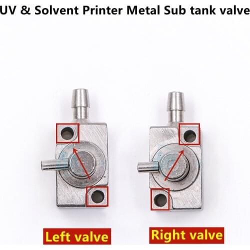 UV Printer Metal ink cartridge valve Stainless steel cartridge valve switch 2 way cleaning unit Metal sub tank manual valve