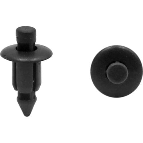 Uxcell 20Pcs 6mm Hole Dia Black Plastic Push Rivet Interior Trim Panel Car Door Clips