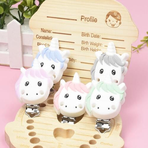 10/20Pcs Silicone Pacifier Clip Unicorn DIY Baby Teething Teether Necklace Bead Tool Nurs Gift Round Heart Accessories