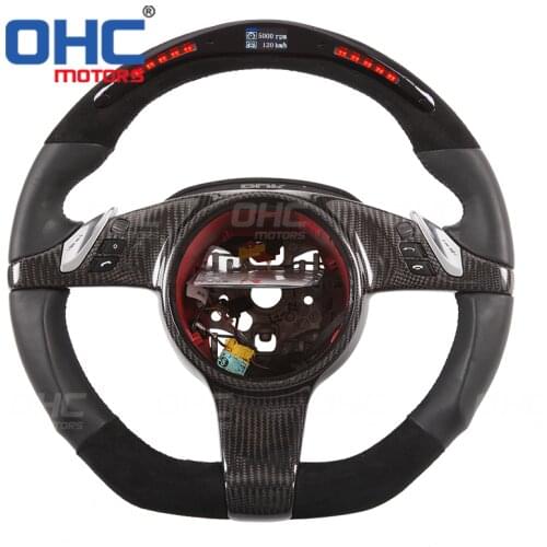 100% Real Carbon Fiber LED Steering Wheel compatible for Pors-che GTS GTR 911 Boxster GT Cayenne Macan 998 781