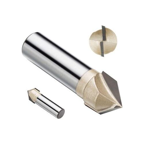 1/2" x 5/8" Woodworking 90 Degree Carbide Tipped 2-Flute V-Groove Router Bit