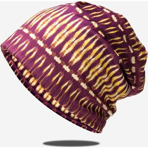 2021 Autumn winter print Cotton Skullies cap beanie hat turban Hat scarf dual use for Men and Women 24