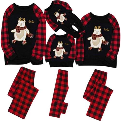 2020 Christmas Family Matching Clothes Cotton Knitting Winter Soft Mommy and Me Set New Year Children Girls Pajamas Sleepwear