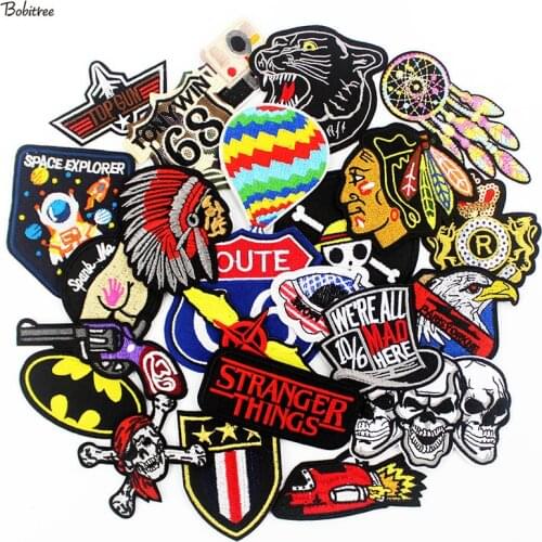 25 Pcs lot Fashion Hippie Punk Badges Patches iron on for Clothing Embroidery Stickers for Jeans jacket Decoration Label