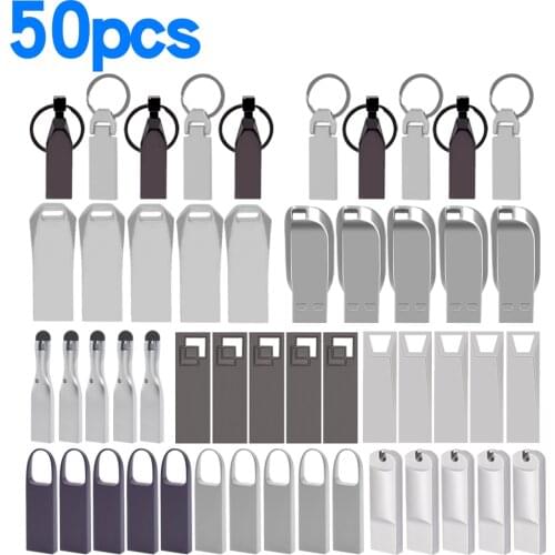 50pcs/lot Waterproof metal USB2.0 Flash Drive 128GB 64GB 32GB 16GB 8GB 4GB Pen Drive Flash Flash Drive memory stick custom logo