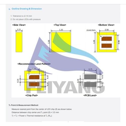 500PCS For SAMSUNG LED 1313 TV Application LED Backlight 3W 3V CSP Cool white LCD Backlight for TV TV Application