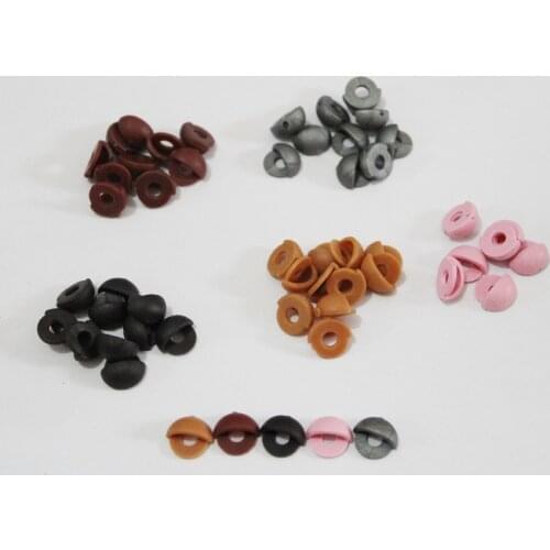 500pcs/lot fit for 10mm toy eyes single toy eyelid for diy doll findings--pink/gray/light coffee/red coffee/dark brown option