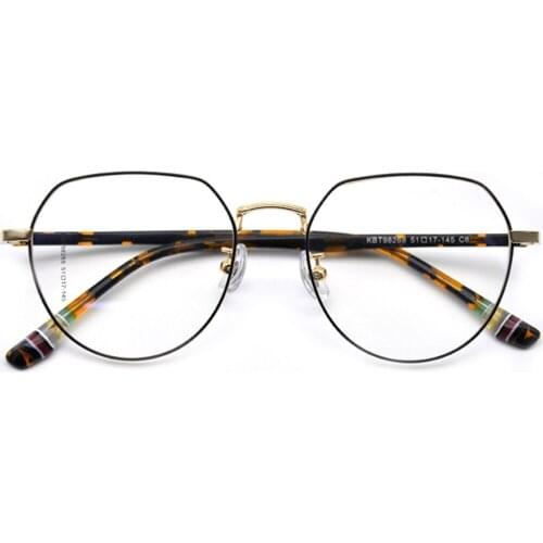 80117 Men women optical fashion computer glasses with acetate feet metal glasses frame