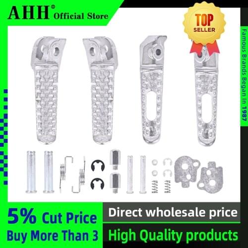 AHH 1Pair Aluminum Alloy Anti-Skid Black CNC Folding Foot Pegs Pedal Rest Front and Rear Footpegs Footrest For HONDA CBR600RR