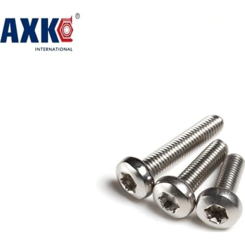AXK 100pcs M4*6/8/10/12/14/16/18/20/22/25/30 M4 Torx Pan Head Machine Screw Stainless Steel 304 T20