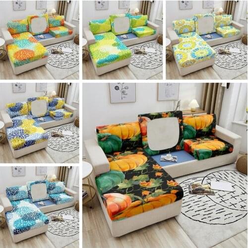 Big Flower Sofa Seater Cover 1/2/3/4 Seater Living Room Chaise Longue Slipcover Couch Sofa Covers Elastic Cushion Covers