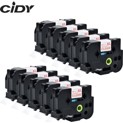 CIDY 10pcs compatible for p touch tz152 tz 152 tze 152 tze152 brother label printers laminated label tape