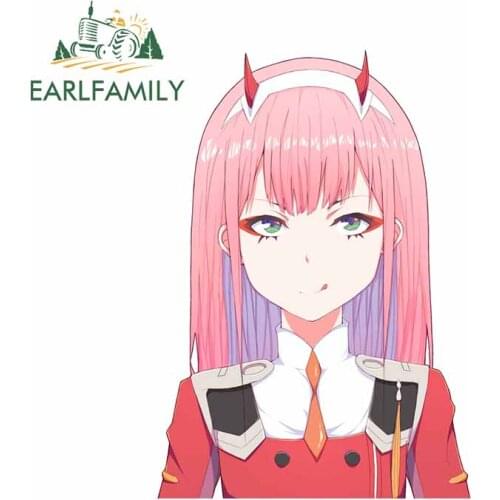 EARLFAMILY 13cm x 9.3cm for Darling In The FranXXX Zero Two White Skin Air Conditioner Car Stickers Bumper Decal Anime Graphics