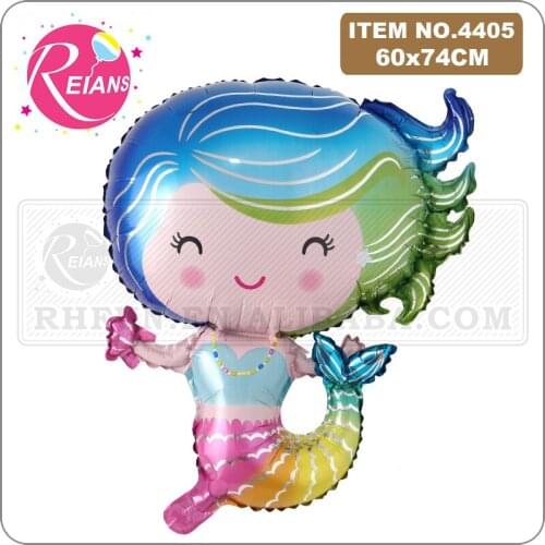 Large size helium Fish balloons mermaid balloon princess Mermaid foil balloon for girl toys birthday party decoration gift