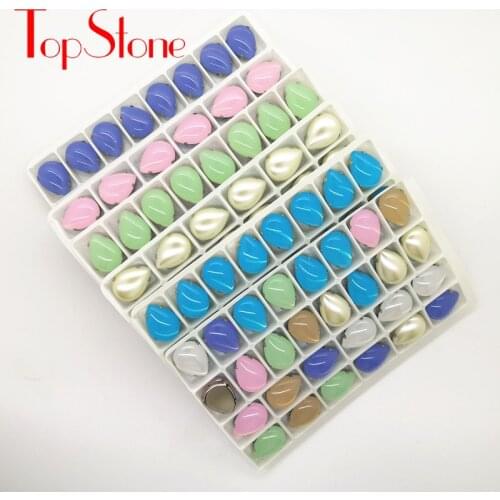Pear Droplet Opal Stone With Claw Setting 13X18MM 10x14mm Acrylic Sew-on Stone Teardrop Sewing Resin Rhinestone Dress Making