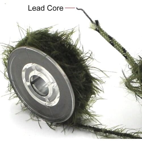 5m Camouflage Carp Fishing Line Realistic Weed Leader core Hook Link Fishing Accessories Artificial Fake Grass Lead Core Line