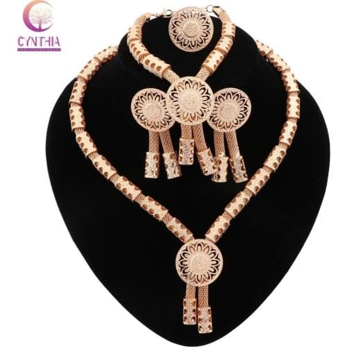 Women Trendy Necklace jewelry sets statement necklace with earrings for party wedding 2017 Exclusive sales