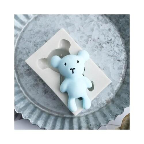 Candy Mold Birthday Cake Fondant Moulds Clay Chocolate Resin Lovely PRZY Bear Silicone Eco-friendly 54125