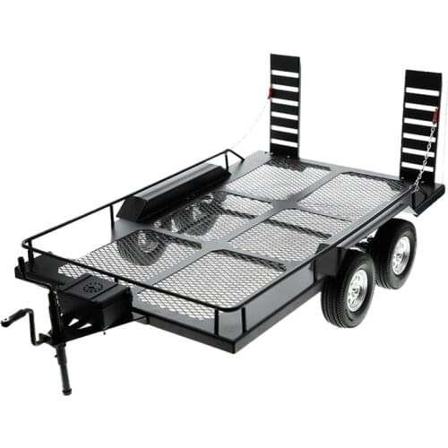 Metal Dual Axle Trailer Kit For 1/10 RC Crawler Car Traxxas TRX4 TRX-6 Axial SCX10 Redcat GEN8 RGT SMT Tamiya CC01