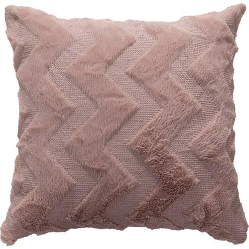 Hot Sale 45*45cm&18*18in Modern Simple Plush Pillows Solid Color Geometric Cushion Cover For Home Parlor Sofa