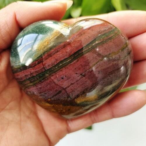Natural sea jasper stone sea gem heart crystal stone mineral specimen crystal ston