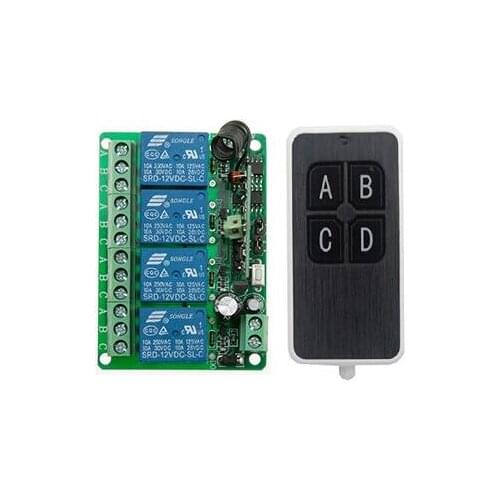 New DC12V 4CH RF Wireless Remote Control System teleswitch transmitter and receiver universal gate remote control