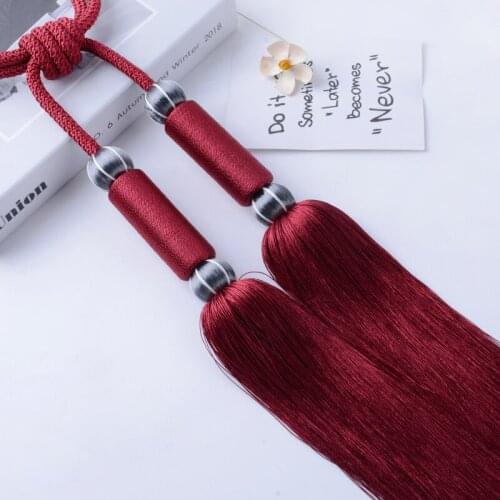 QGVLish 2Pcs/Pair Curtain Tassels Fringe Tiebacks Hanging Belts Ball Bind Ropes Brush Straps Curtain Accessories Tieback Decor